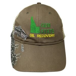 Gem State Oil Recovery Trucker Cap Brown One Size Adjustable Mesh Back Headshots